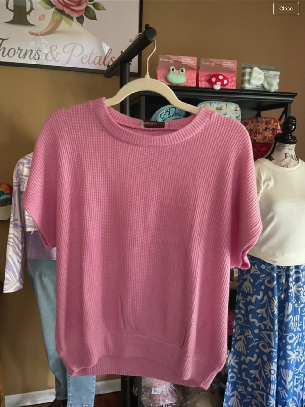 Zenana Soft Pink Short Sleeve Crewneck Top